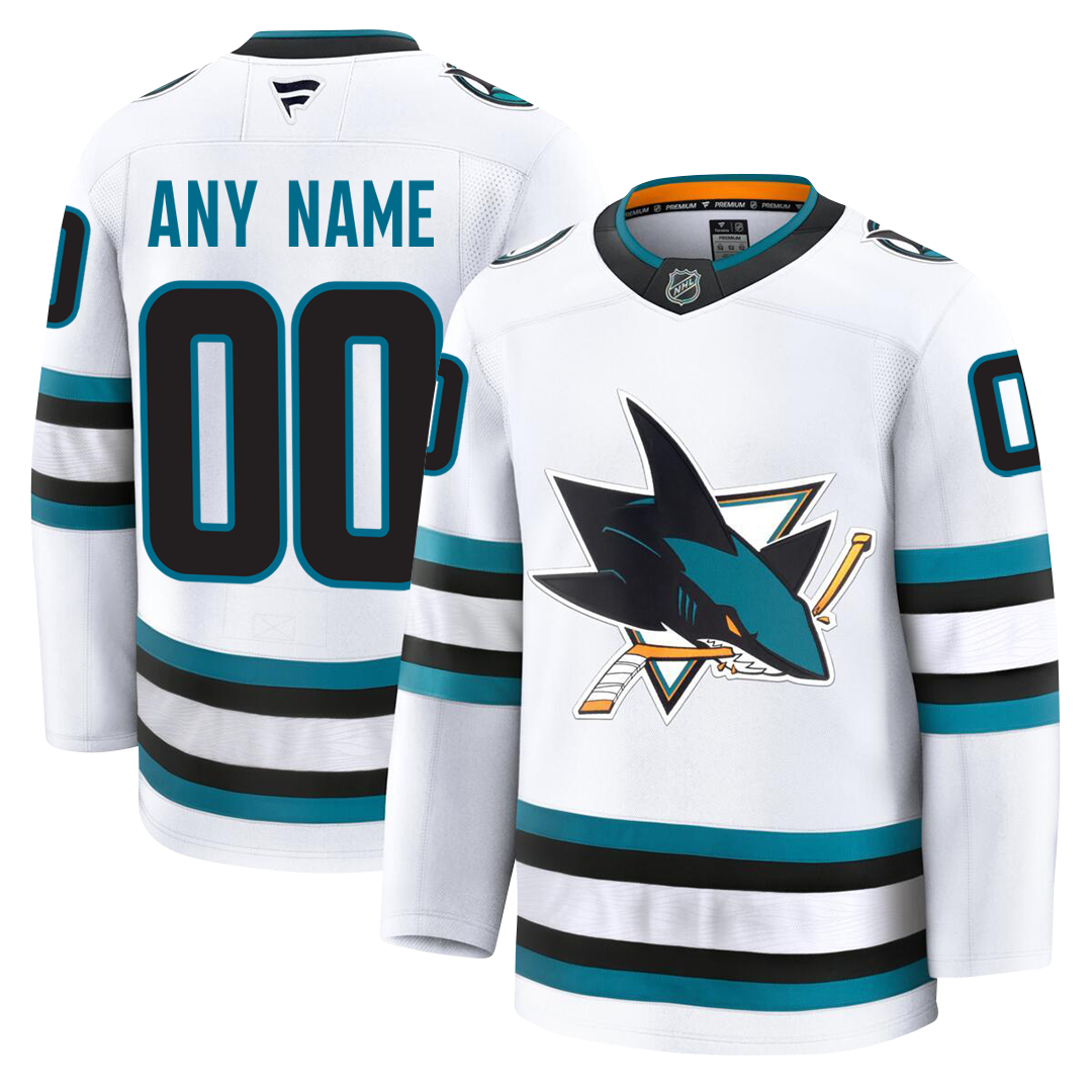 Customizable San Jose Sharks 2024 Fanatics Premium Official NHL AWAY Jersey