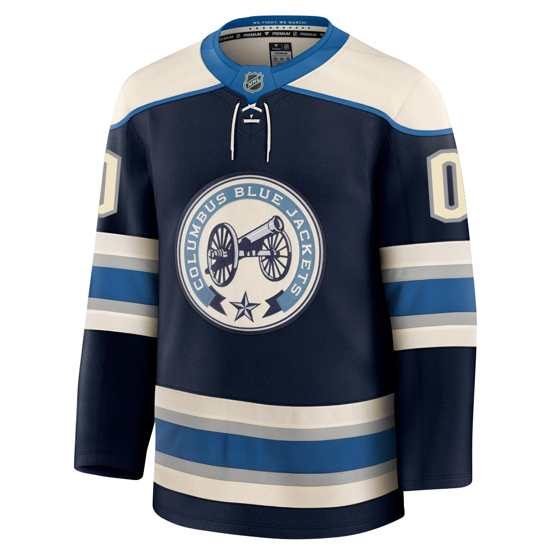 Men's Fanatics Navy Columbus Blue Jackets Alternate Premium Jersey Size: 56