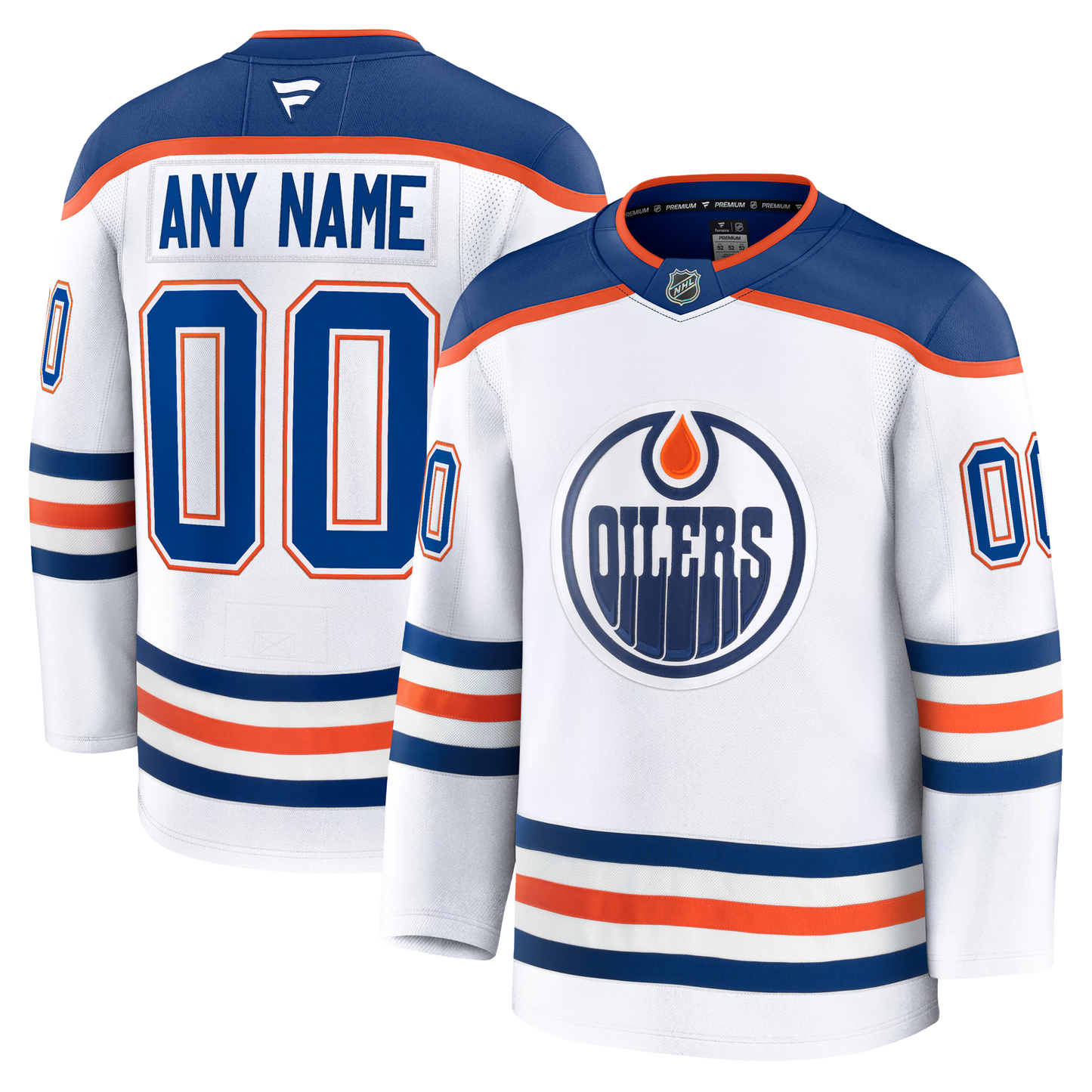Customizable Edmonton Oilers 2024 Fanatics Premium Official NHL AWAY Jersey