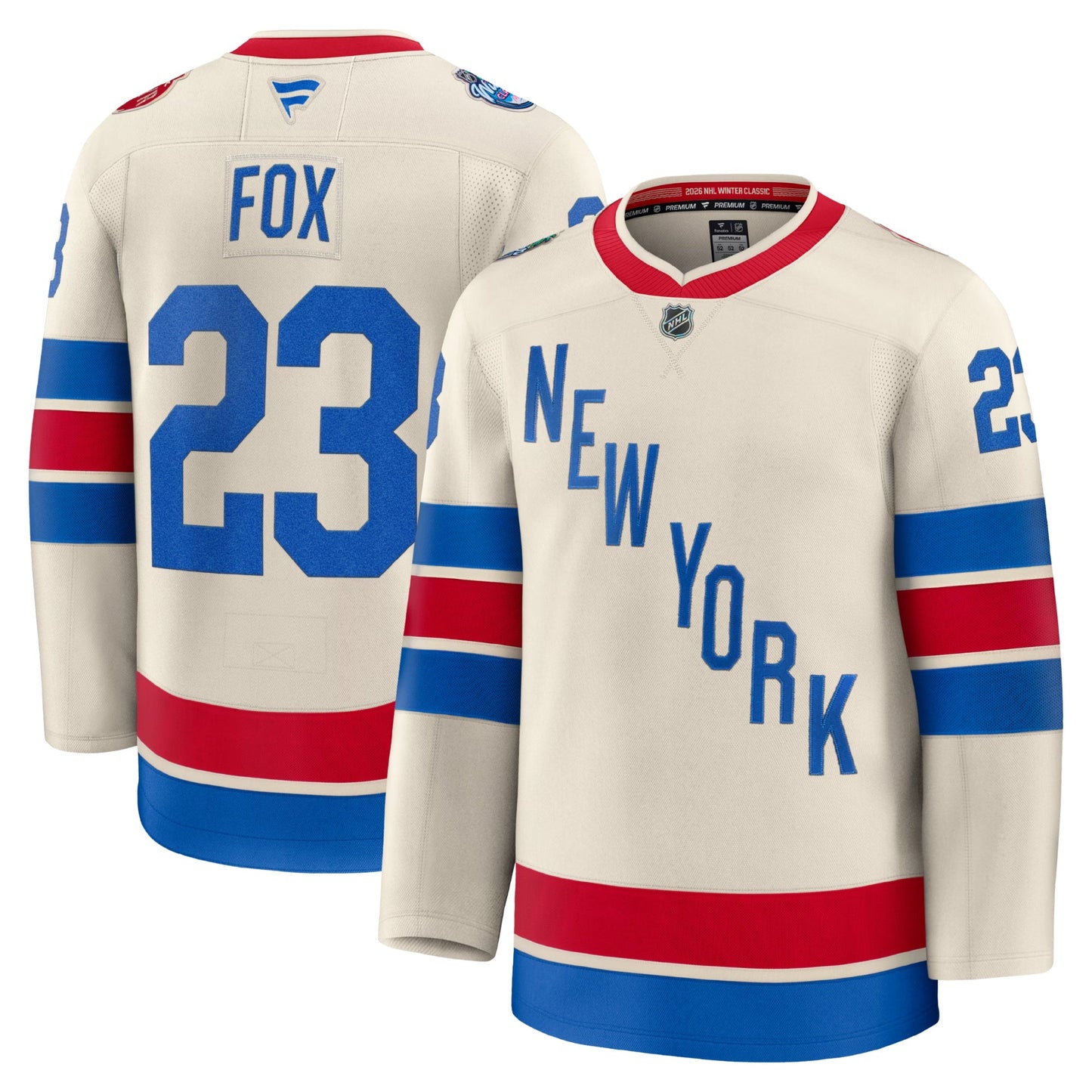 Adam Fox New York Rangers 2026 Fanatics Premium Winter Classic Jersey