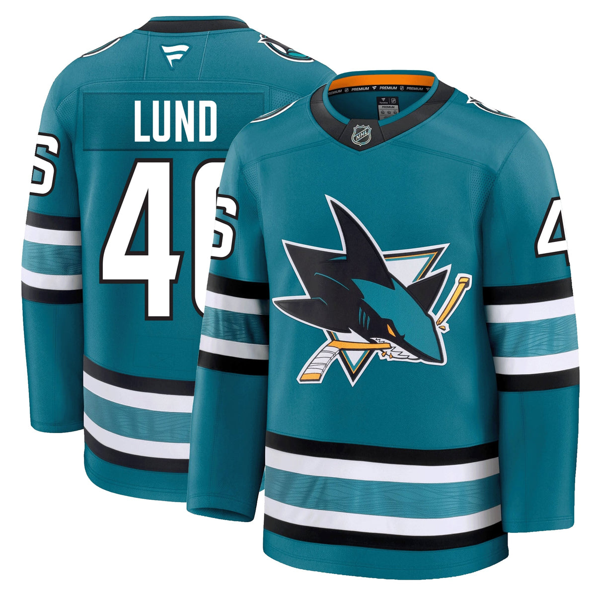 Cam Lund San Jose Sharks Fanatics Premium Home Jersey
