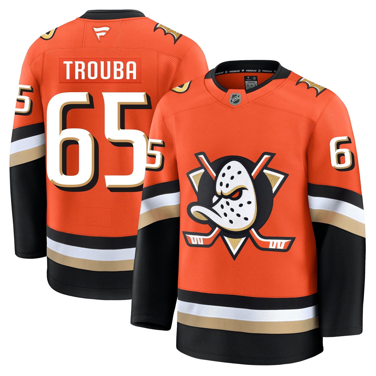 Jacob Trouba Anaheim Ducks Fanatics Premium Home Jersey