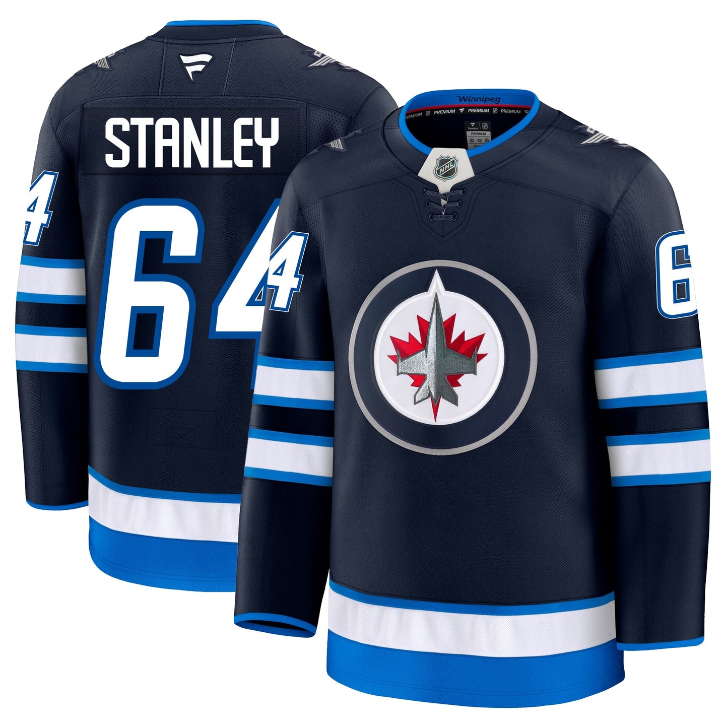 Logan Stanley Winnipeg Jets Fanatics Premium Home Jersey