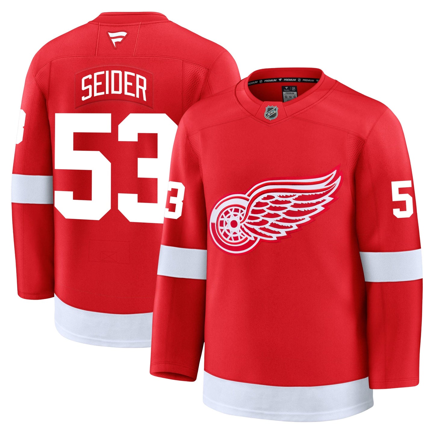 Moritz Seider Detroit Red Wings Fanatics Premium Home Jersey