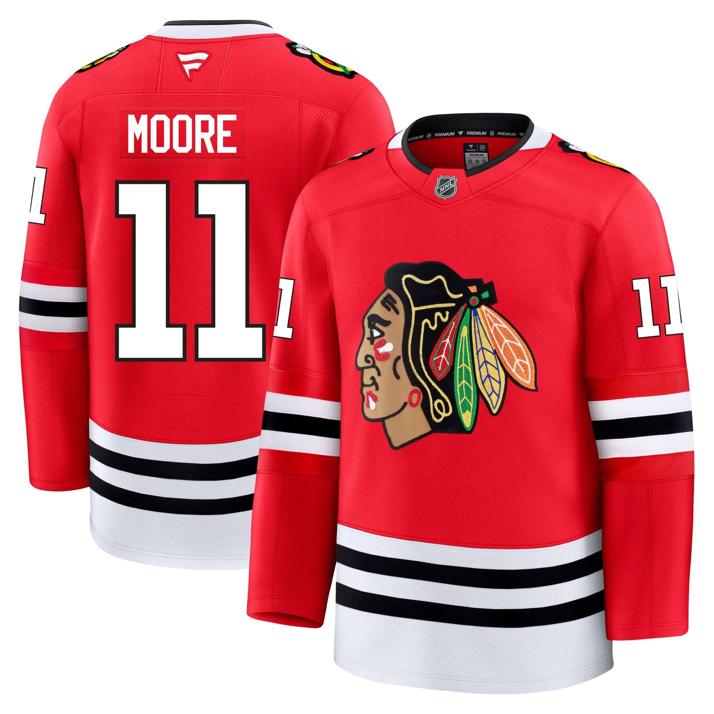 Oliver Moore Chicago Blackhawks Fanatics Premium Home Jersey