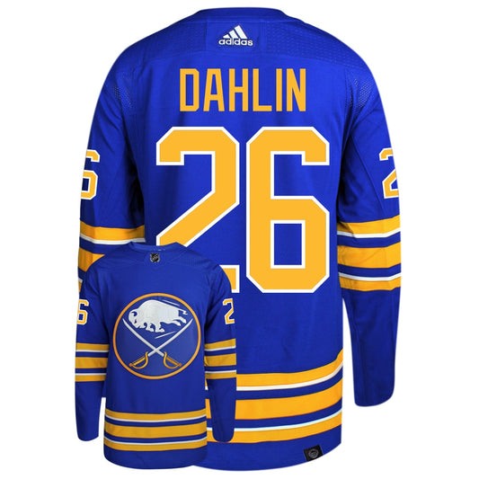 Rasmus Dahlin Buffalo Sabres Adidas Primegreen Authentic NHL Hockey Jersey - Back/Front View