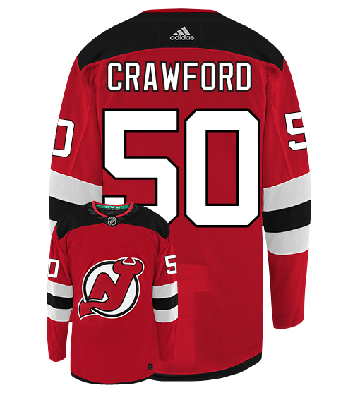 Corey Crawford New Jersey Devils Adidas Authentic Home NHL Hockey Jers
