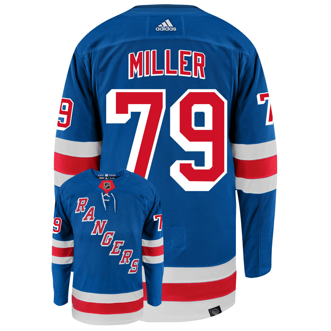 K'Andre Miller White New York Rangers Game-Used #79 Round 1 Jersey Worn  During the