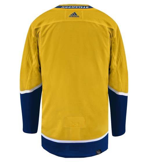 Nashville Predators Adidas Primegreen Authentic Home NHL Hockey Jersey - Back View