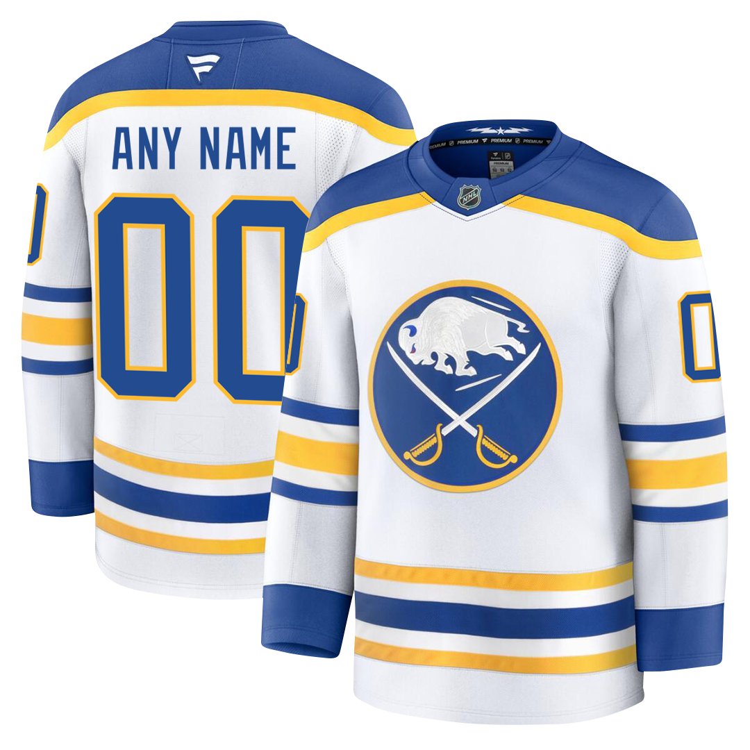 PRE-ORDER ONLY Customizable Buffalo Sabres 2024 Fanatics Premium Official, AWAY & THIRD ALTERNATE NHL Jersey