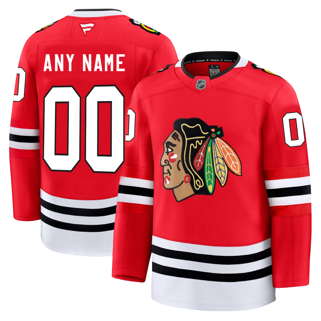 Customizable Chicago Blackhawks 2024 Fanatics Premium Official NHL HOME Jersey