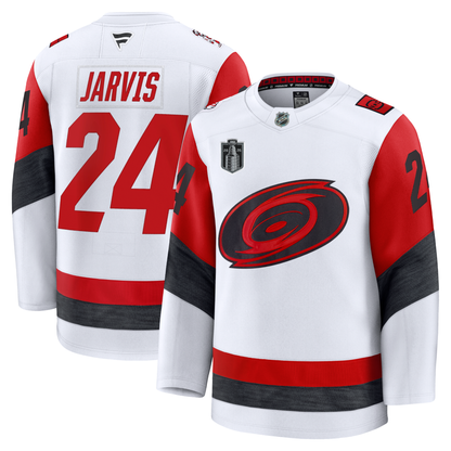 Seth Jarvis Carolina Hurricanes With 2026 Stanley Cup Final Patch Fanatics Away Premium Jersey