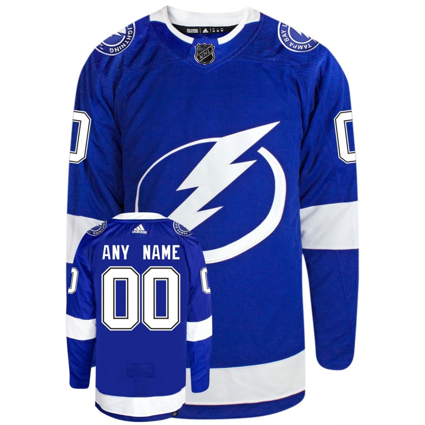 Customizable Tampa Bay Lightning Adidas Primegreen Authentic NHL Hockey Jersey