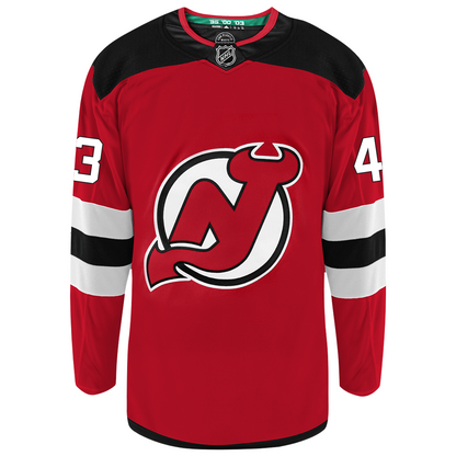 Luke Hughes New Jersey Devils Adidas Primegreen Authentic NHL Hockey Jersey