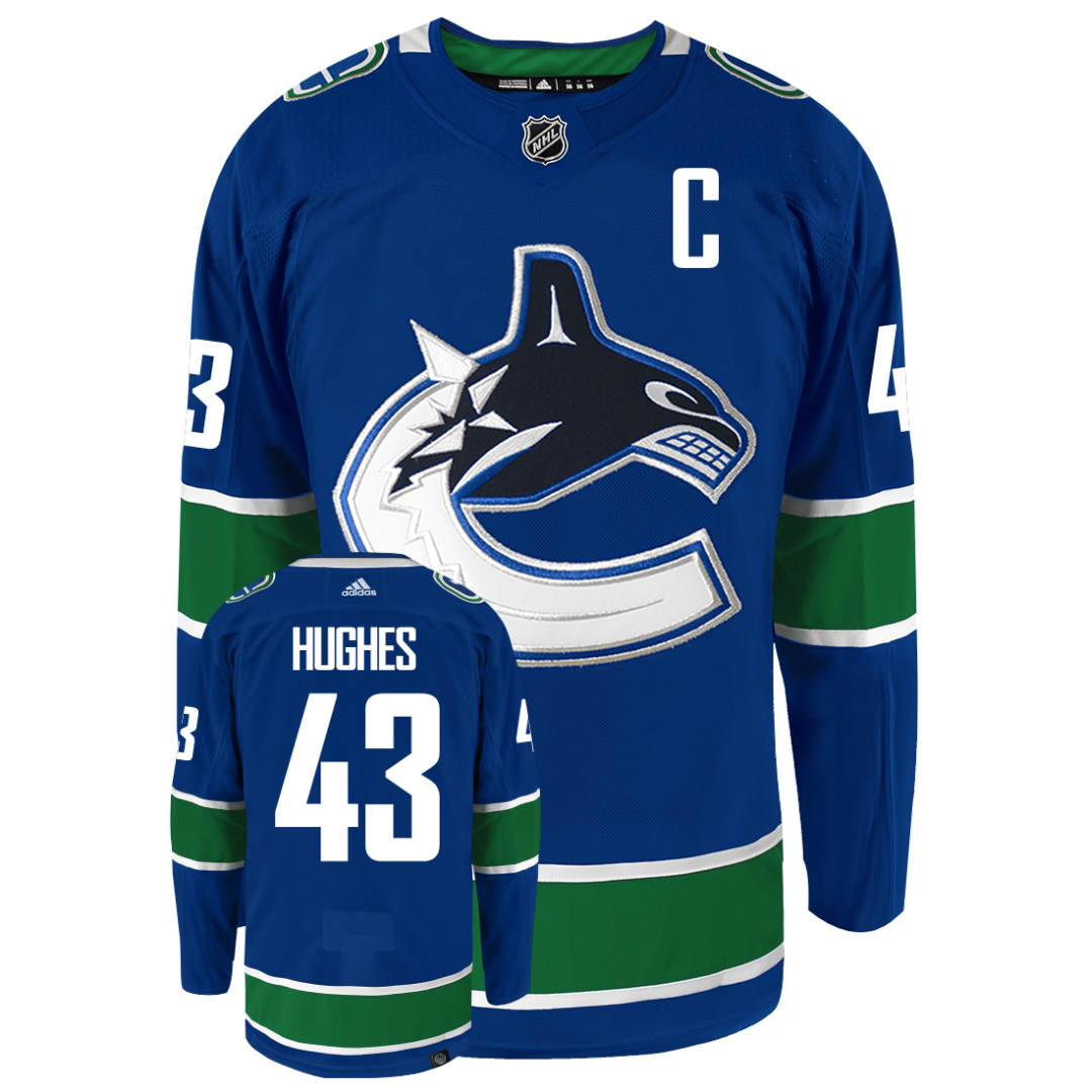 Quinn Hughes Vancouver Canucks Adidas Primegreen Authentic NHL Hockey Jersey