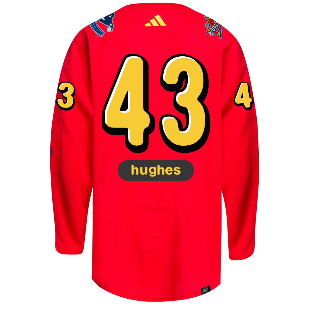 Quinn Hughes 2024 NHL All-Star Jersey Team Hughes (RED)
