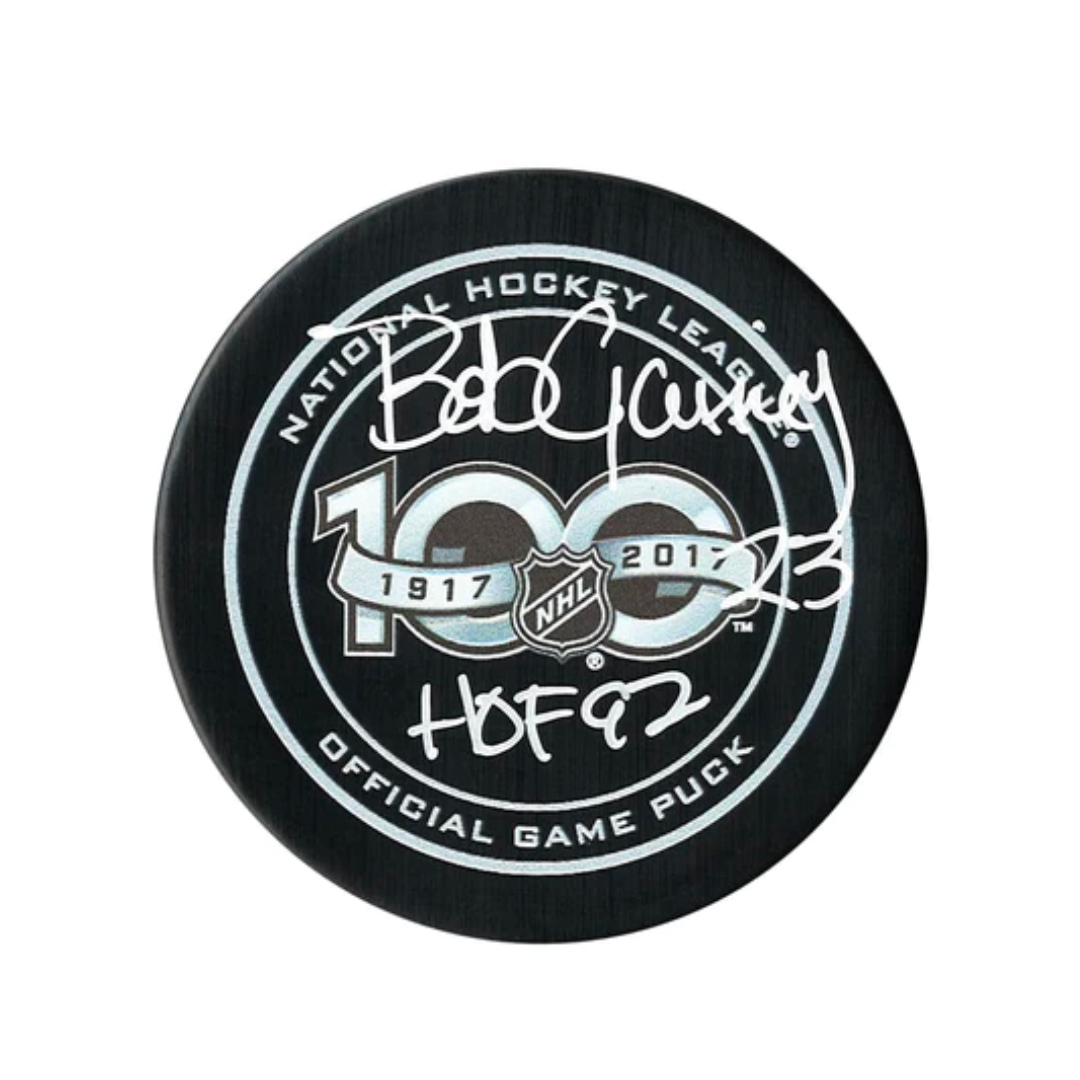 COJO Montreal Bob Gainey Autographed NHL 100 Seasons H.O.F Inscribed Puck