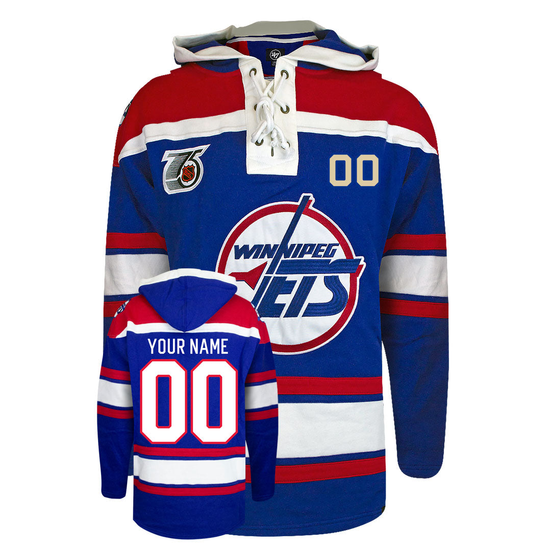 Customizable Winnipeg Jets 47' Retro Superior Lacer Hoody