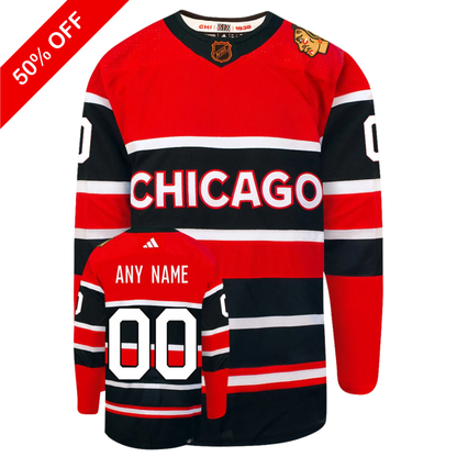Customizable Chicago Blackhawks Adidas 2022 Primegreen Reverse Retro Authentic NHL Hockey Jersey