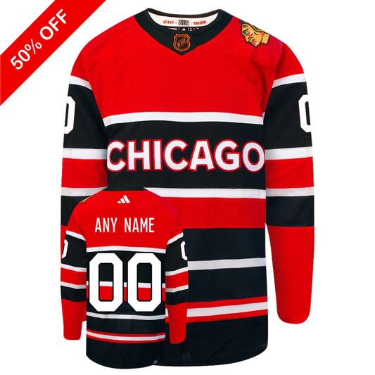 Customizable Chicago Blackhawks Adidas 2022 Primegreen Reverse Retro Authentic NHL Hockey Jersey