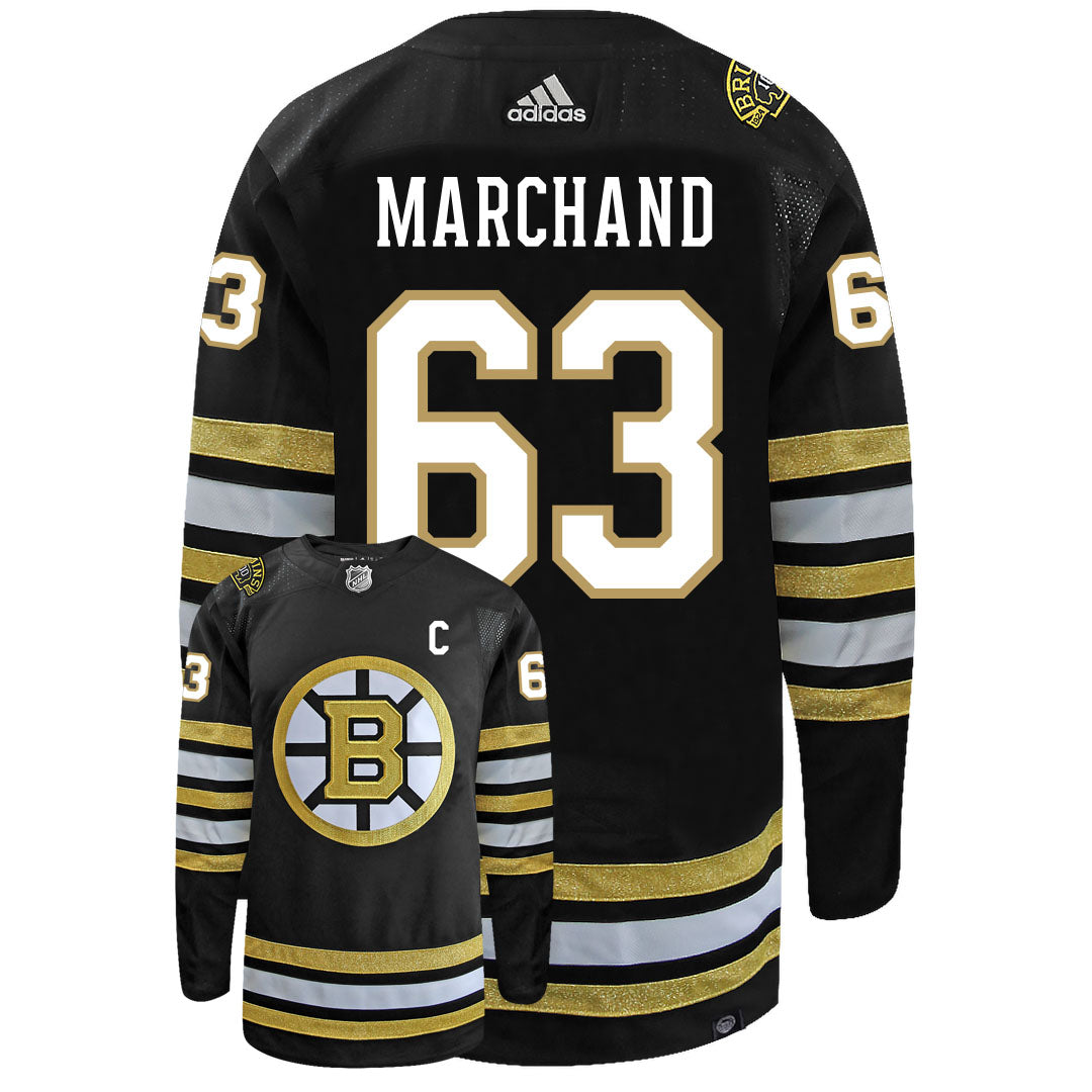 Brad Marchand Boston Bruins Centennial Adidas Primegreen Authentic NHL Hockey Jersey