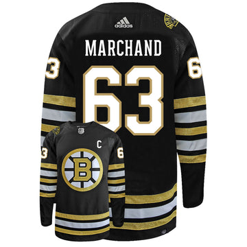 Adidas Boston Bruins No63 Brad Marchand White Road Authentic Stitched NHL Jersey
