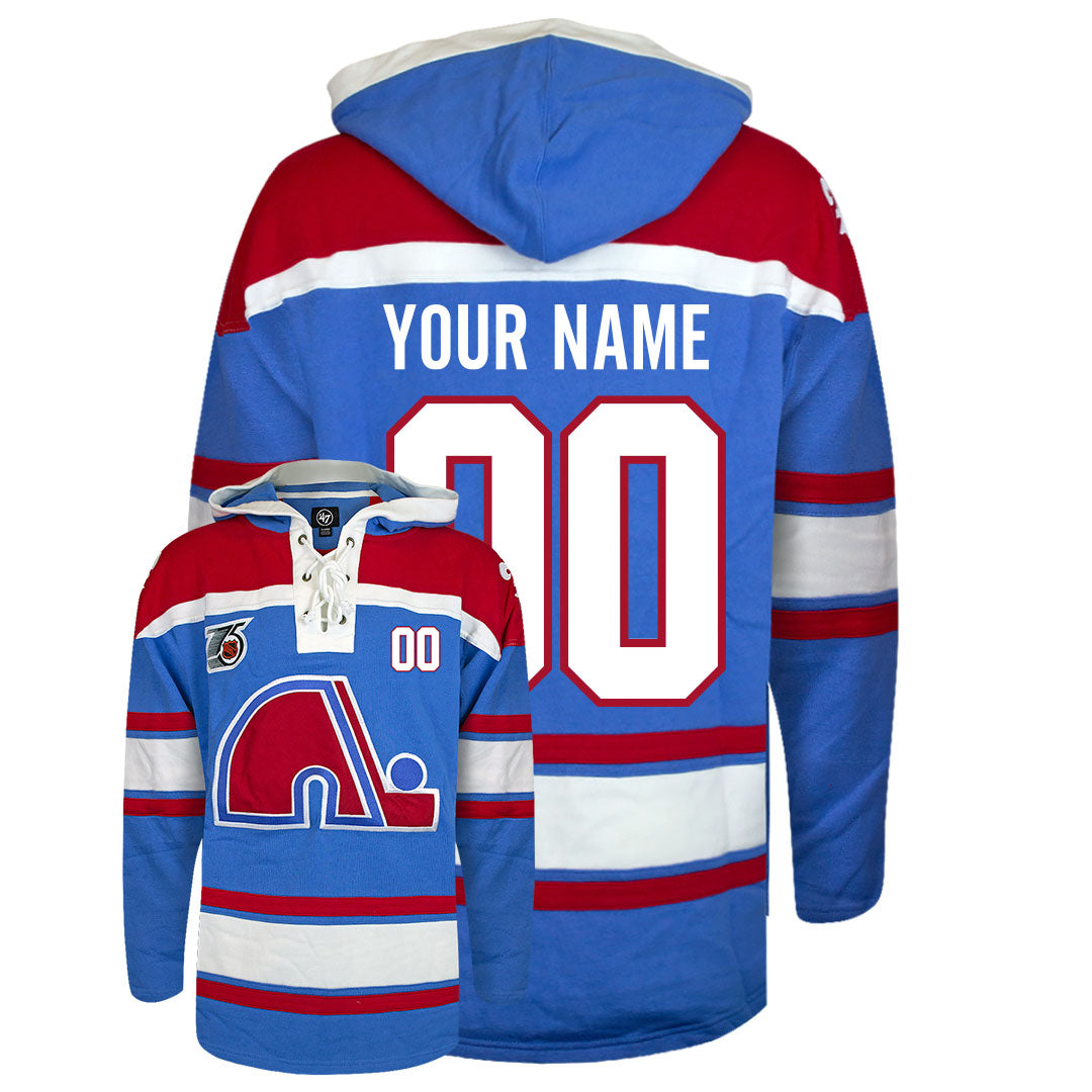 Customizable Quebec Nordiques 47' Retro Superior Lacer Hoody