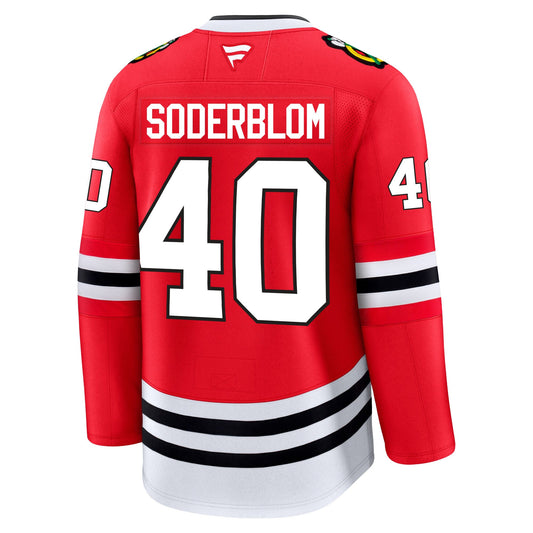 Arvid Soderblom Chicago Blackhawks Fanatics Premium Home Jersey