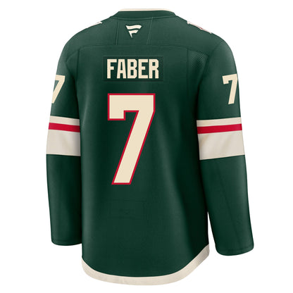 Brock Faber Minnesota Wild Fanatics Premium Home Jersey