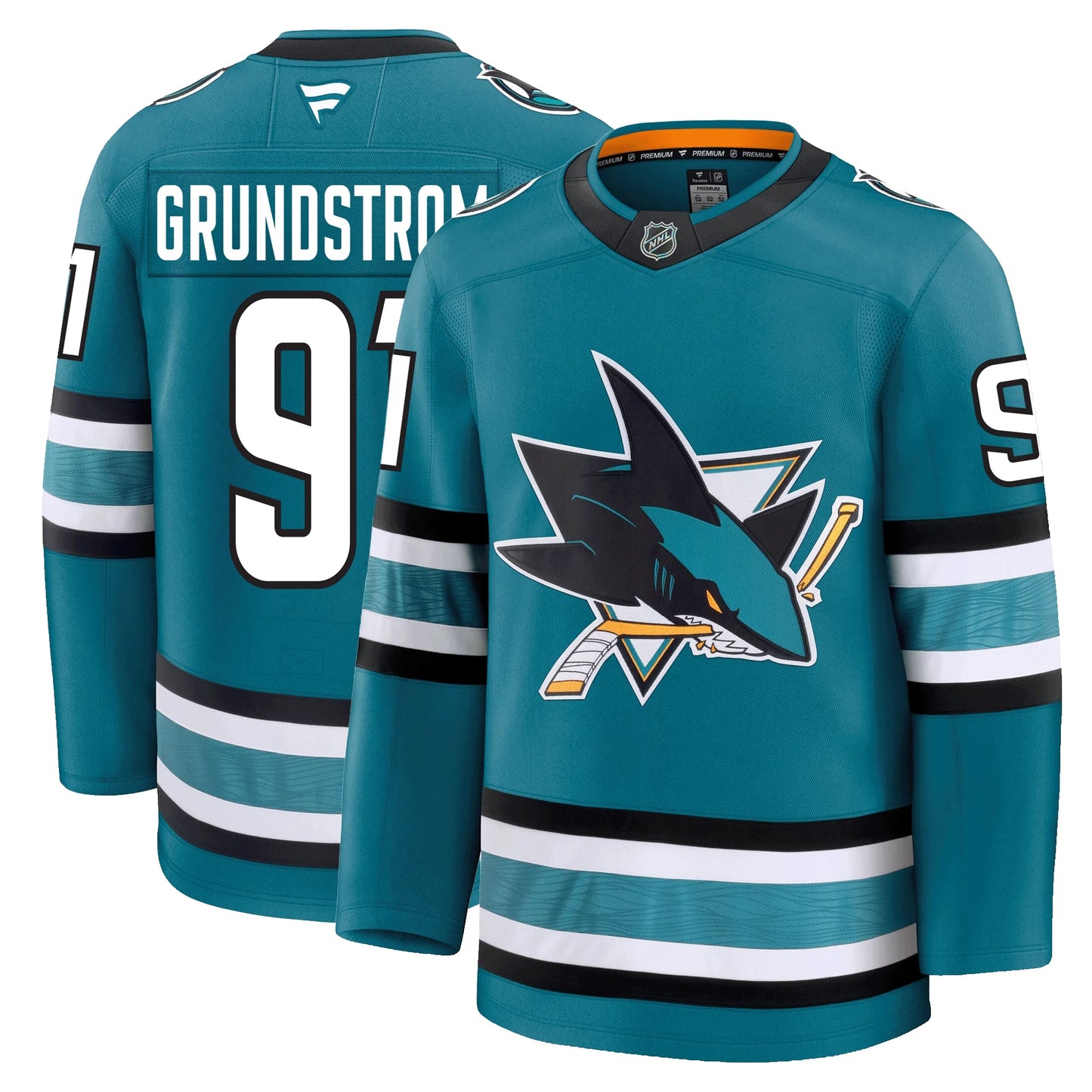 Carl Grundstrom San Jose Sharks Fanatics Premium Home Jersey