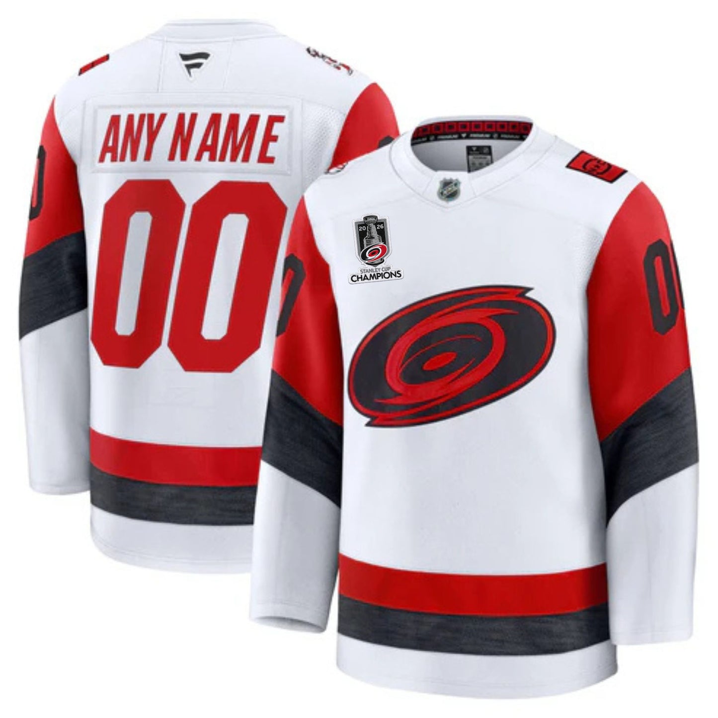 Customizable Carolina Hurricanes Fanatics Premium Official NHL Away Jersey With 2026 Stanley Cup Champions Patch