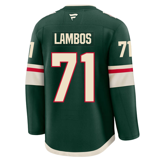 Carson Lambos Minnesota Wild Fanatics Premium Home Jersey