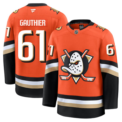 Cutter Gauthier Anaheim Ducks Fanatics Premium Home Jersey