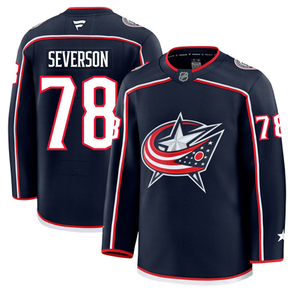 Damon Severson Columbus Blue Jackets Fanatics Premium Home Jersey