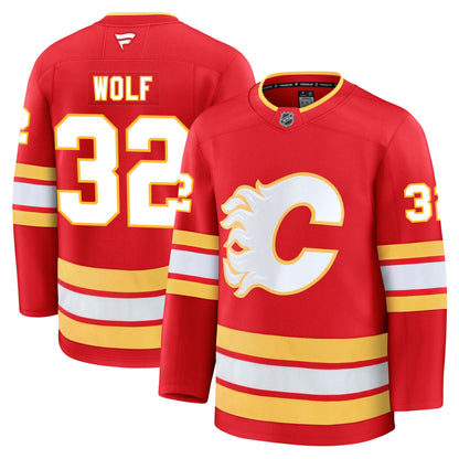 Dustin Wolf Calgary Flames Fanatics Premium Home Jersey