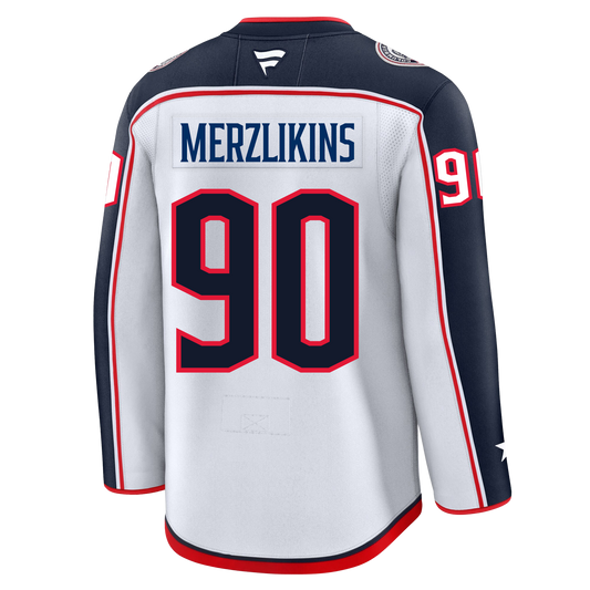 Elvis Merzlikins Columbus Blue Jackets Fanatics Premium Away Jersey