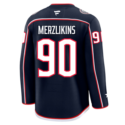 Elvis Merzlikins Columbus Blue Jackets Fanatics Premium Home Jersey