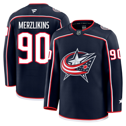 Elvis Merzlikins Columbus Blue Jackets Fanatics Premium Home Jersey