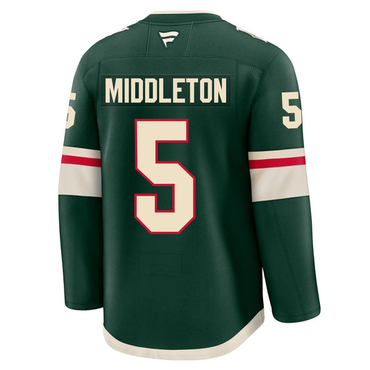 Jake Middleton Minnesota Wild Fanatics Premium Home Jersey