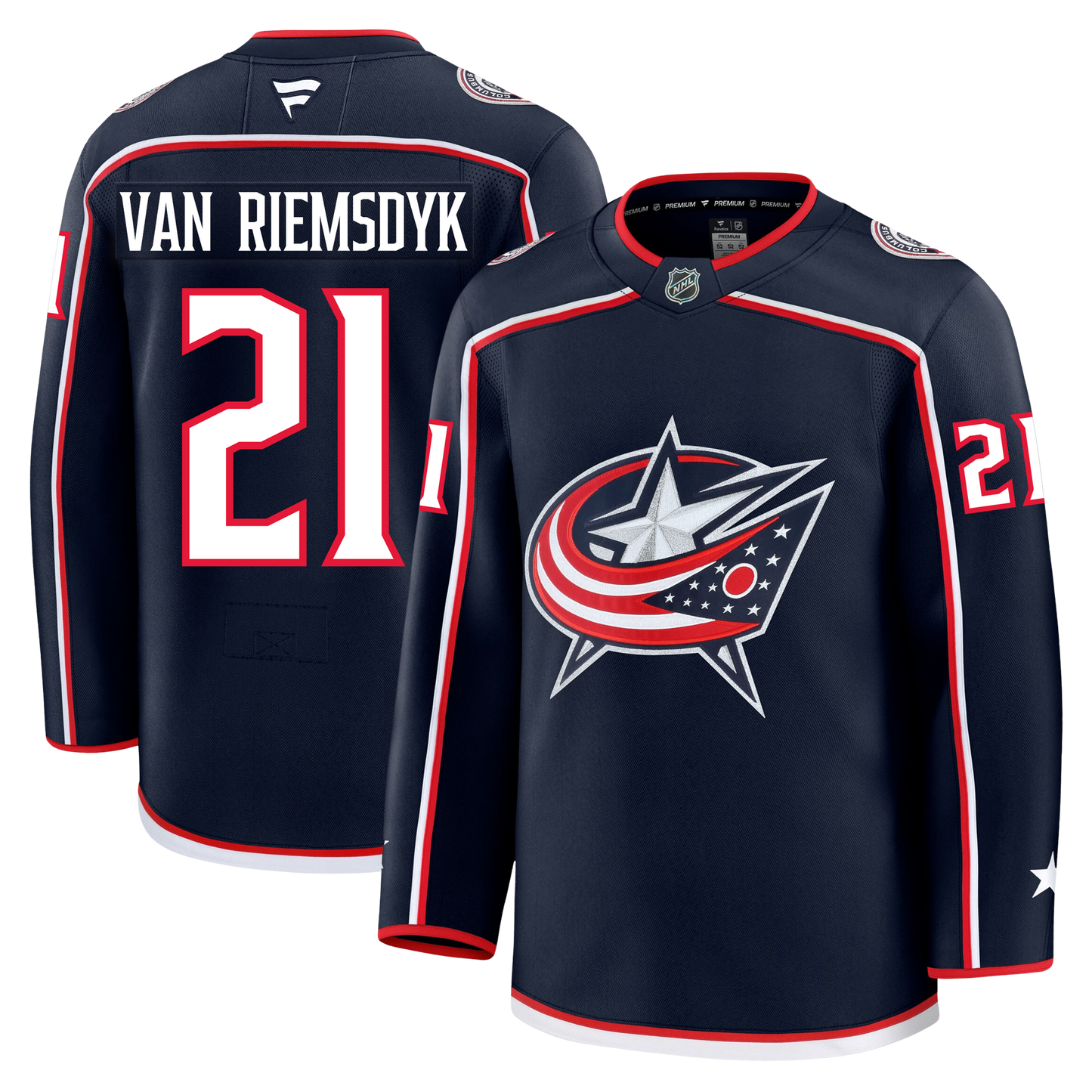 James Van Riemsdyk Columbus Blue Jackets Fanatics Premium Home Jersey