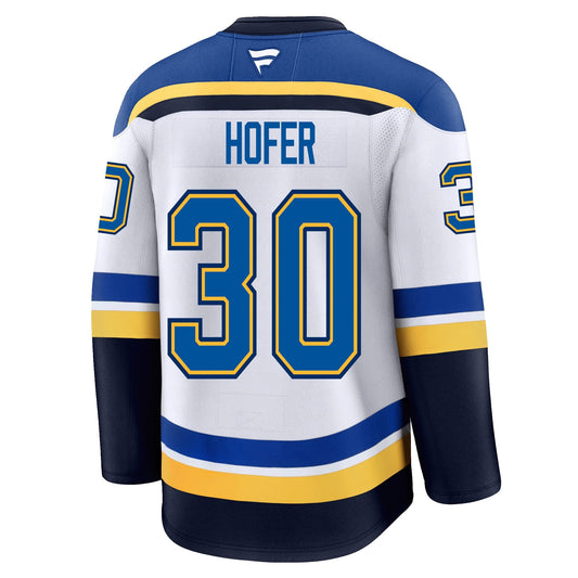 Joel Hofer St. Louis Blues Fanatics Premium Away Jersey