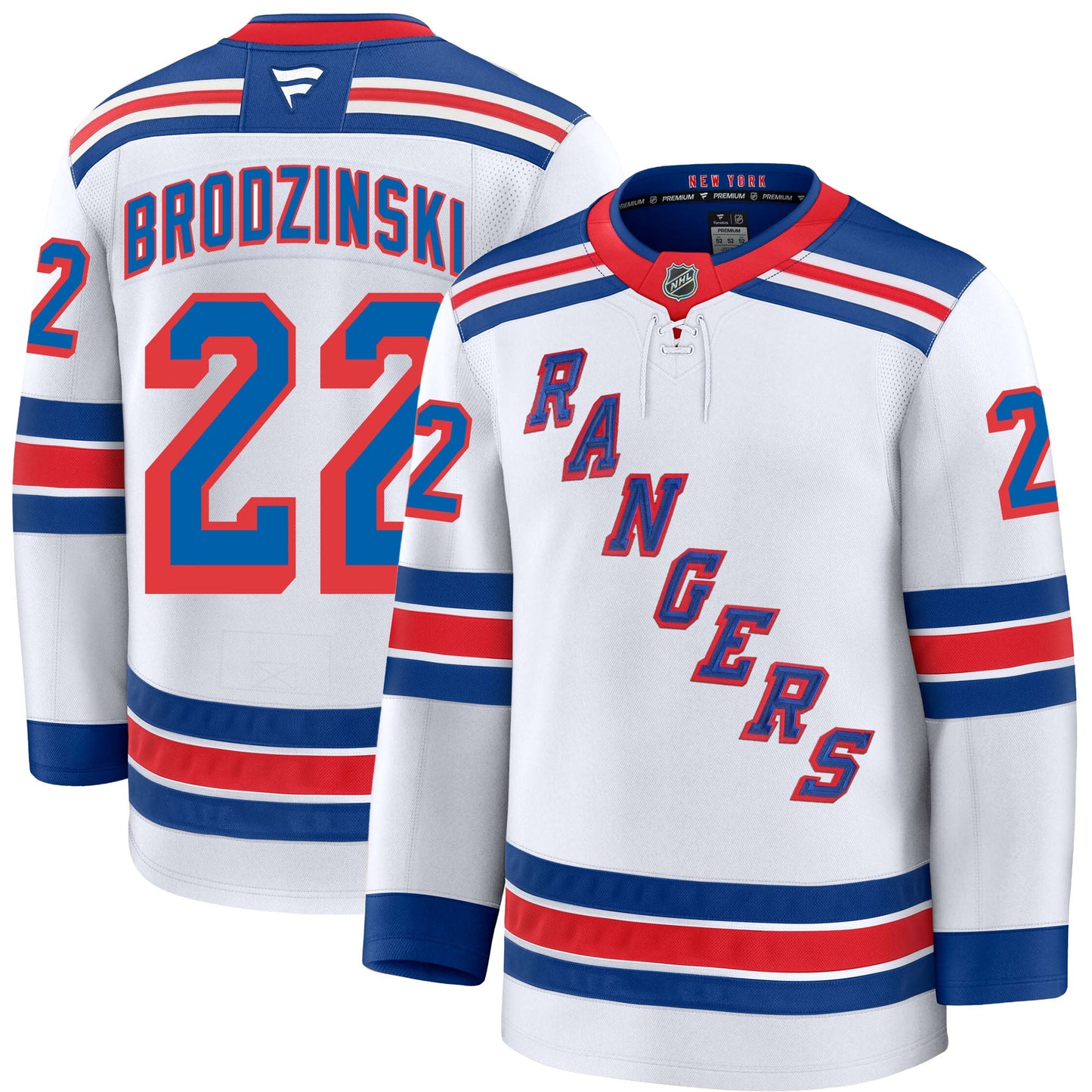 Jonny Brodzinski New York Rangers Fanatics Premium Away Jersey
