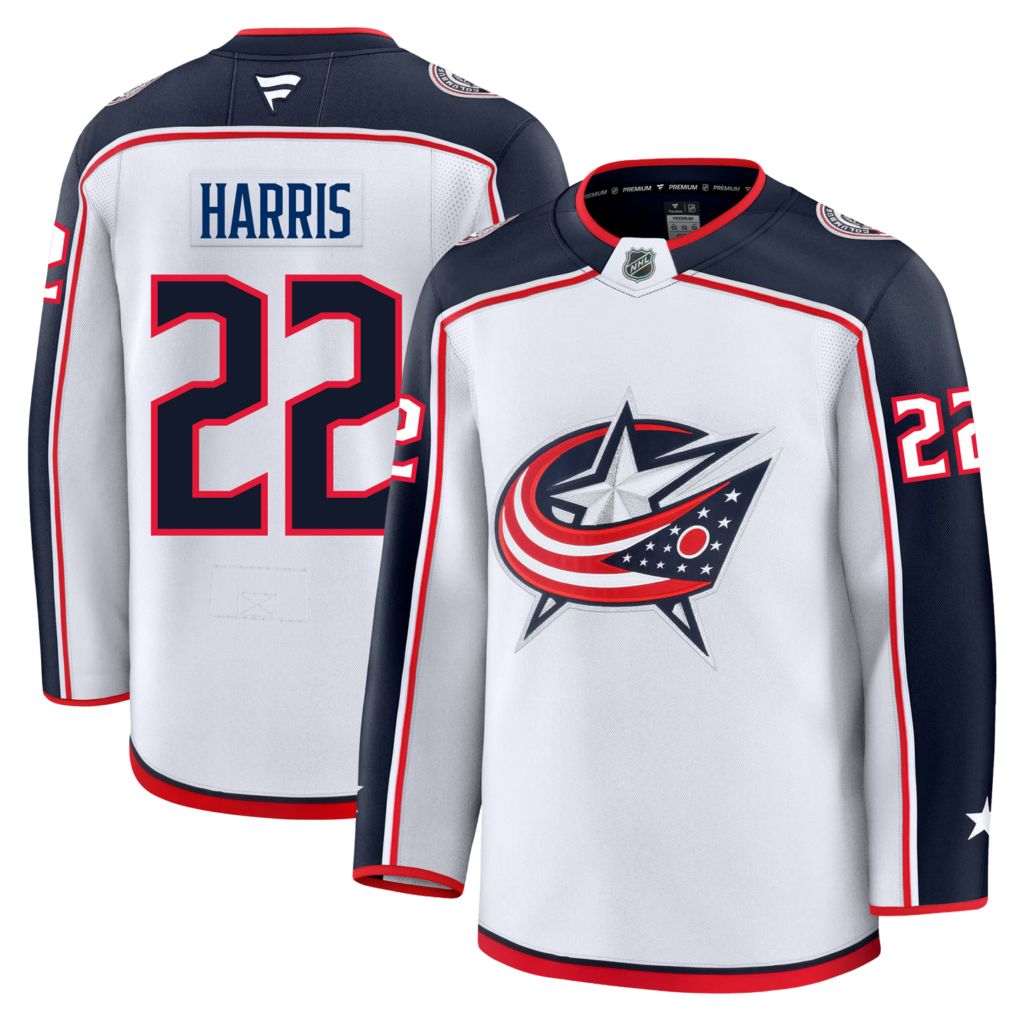 Jordan Harris Columbus Blue Jackets Fanatics Premium Away Jersey