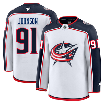 Kent Johnson Columbus Blue Jackets Fanatics Premium Away Jersey