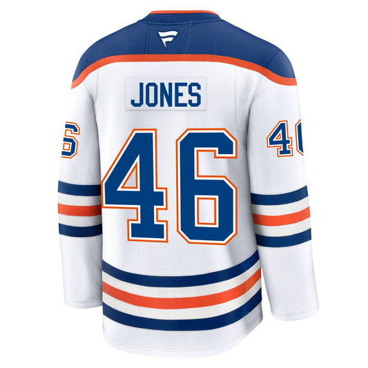 Max Jones Edmonton Oilers Fanatics Premium Away Jersey
