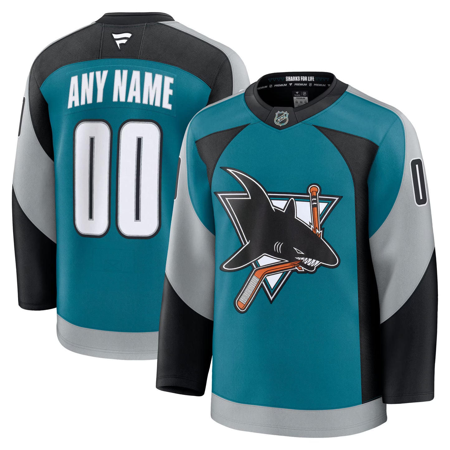 Customizable San Jose Sharks 35th Anniversary Heritage 2.0 Fanatics Premium Jersey