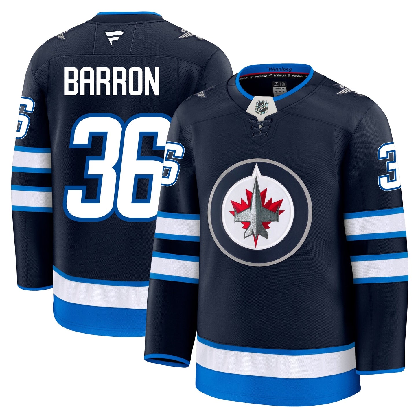 Morgan Barron Winnipeg Jets Fanatics Premium Home Jersey