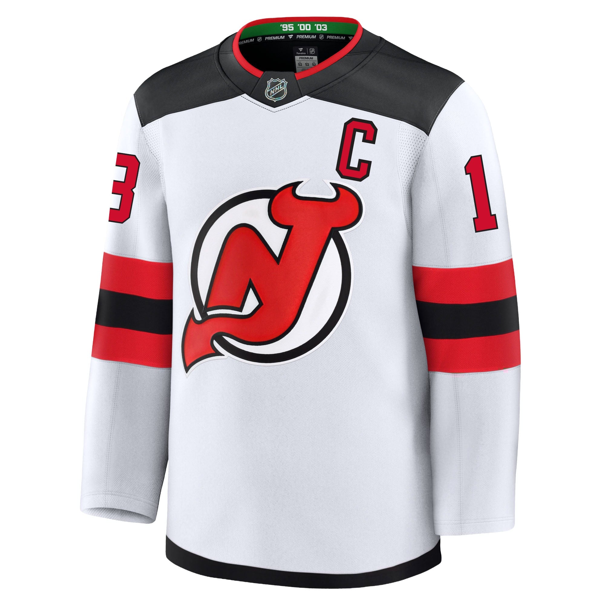 Nico Hischier New Jersey Devils Fanatics Premium Away Jersey Nico Hischier New Jersey Devils Fanatics Premium Away Jersey