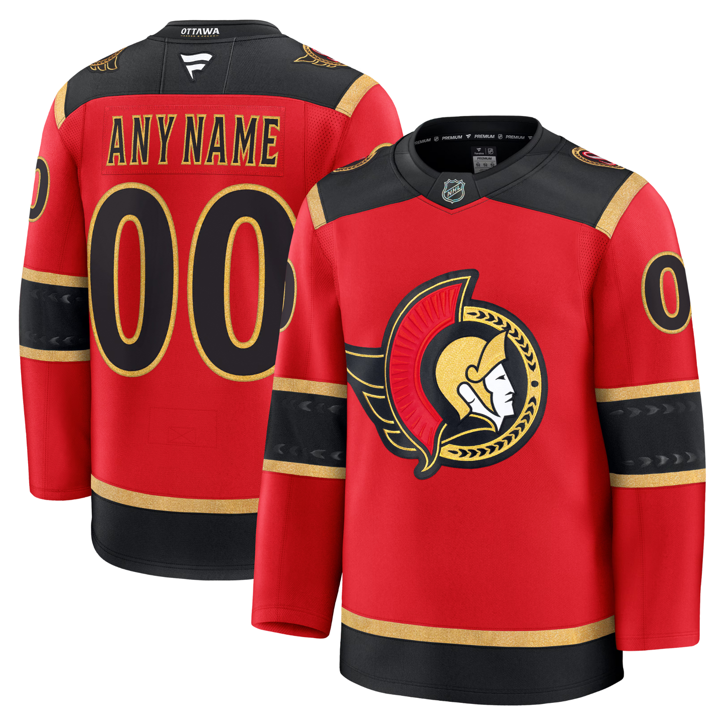 Customizable Ottawa Senators 2025 Fanatics Premium Official NHL Alternate Jersey