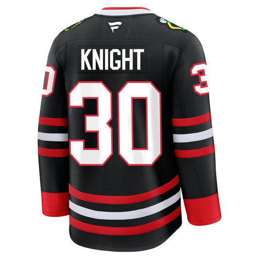 Spencer Knight Chicago Blackhawks Fanatics Alternate Premium Jersey